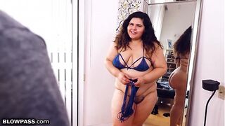BBW Stepmother Sucks Dick While Husband's Away