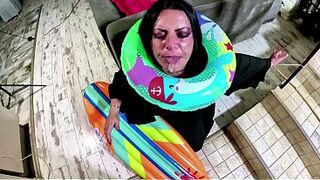 Dominant Witch Inflatable Fetish. Deepthroat, Doggy Creampie, Popping and Intense Orgasm
