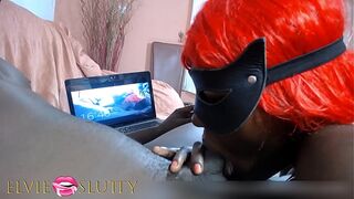 Ebony blowjob addict Ms. Fufu playfully sucks dick for 1hr 20 mins - Part 3