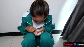 Squid Game had Thai teen losing and she received a big cock anal for it