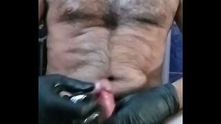 Jerk in Latex Gloves & Stockings Part 5 - Cum