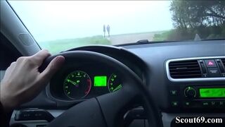 Two GERMAN STREET Whore get Fucked and Creampie Outdoor