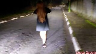 Hotwife puts her ass out of the car window on the street for strangers to eat her ass without a condom in front of the cuckold