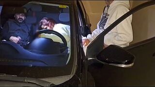 Cuckold leaves wife with her ass out the car window for strangers to fuck her!