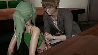 shemale ladyboy with green hair gets anal