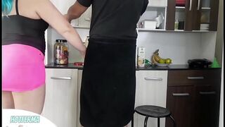 hot aunt fucking boy in the kitchen
