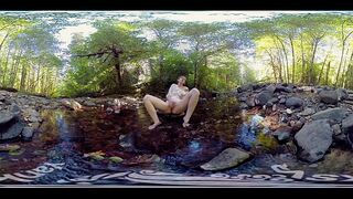 Sensuous redhead amateur milf babe with small jugs from Yanks Carmen December fingering her fuckable pussy in 3D VR video