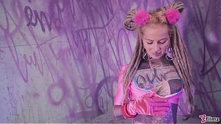 Solo Goth Punk DP Masturbation - Thick Toys and Ass to Mouth