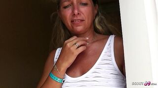 Stranger Voyeur Topless MILF at Pool and Seduce her to Fuck