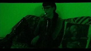 A goth Mistress's mysterious smoking pt1 HD