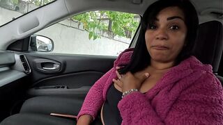 I showed my pussy in the building's parking lot and the doorman was dying to fuck me