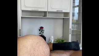 During a depilation training by SugarNadya, a client CUM on a young apprentice