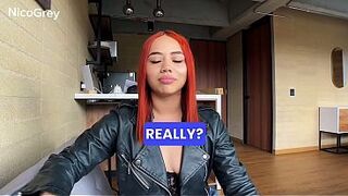 PETITE REDHEAD SCREAMS IN CASTING - Sloppy Blowjob and Deepthroat