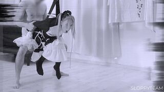 CCTV: Blonde Teen Fucked on Swing * SUSPENSION BONDAGE Shibari BDSM