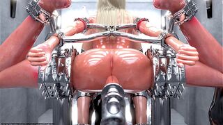 Blonde Slave in Metal Bondage - The Training!