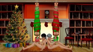 Hung By The Chimney With Care (Yuri Bondage Sex / Christmas Theme) - 3D MMD
