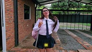 The stepsister left school wanting to fuck without taking off her uniform and wanted a big load in her delicious mouth.