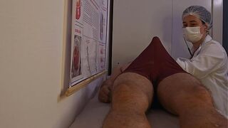 Erection during consultation with the nurse