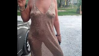 Ariela Rider public trasparent dres